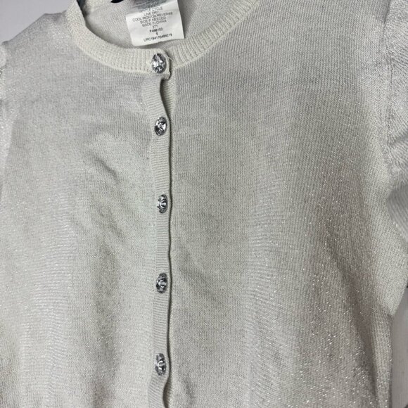 Sweet charmers cardigan cropped sparkle diamond buttons white silver crystals - Picture 3 of 10